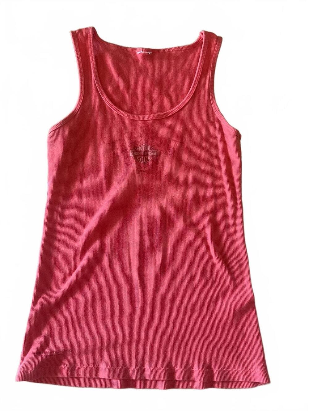 Coral Ribbed Harley-Davidson Logo Tank